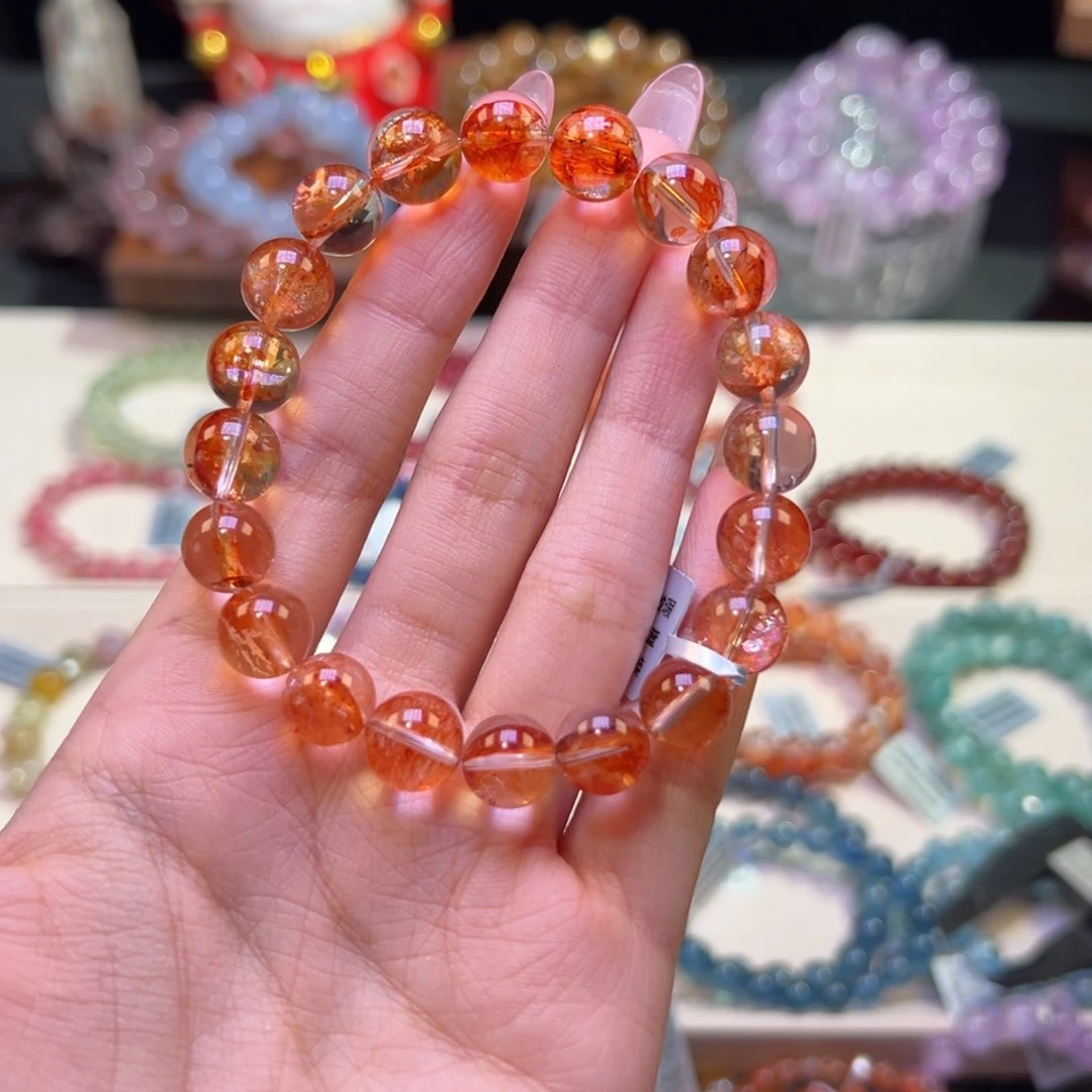 水晶手串未镶嵌慕*10m天花板级糖纸胶花