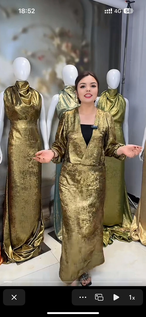 مەيىن شامال连衣裙衫金丝布料