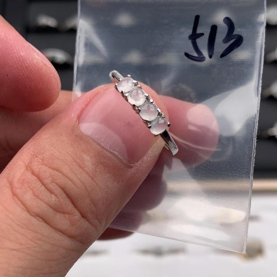 翡翠银S925镶嵌戒圈513