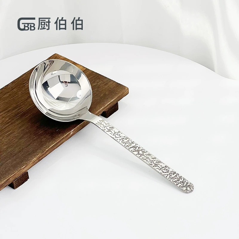 石纹大圆勺18/10不锈钢大公勺大调羹