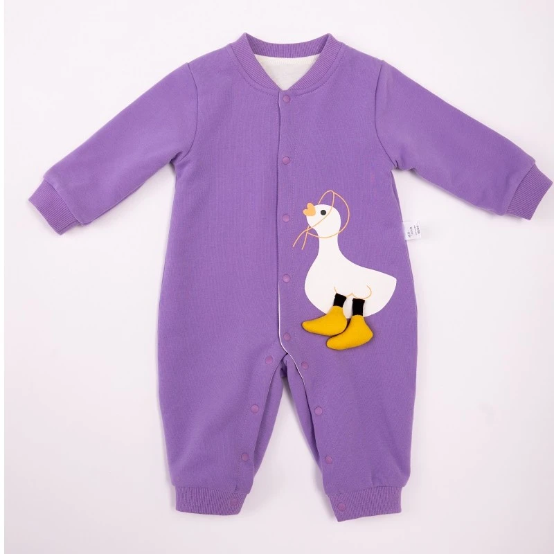 （贰）贝适【快乐鸭双层连体】婴幼儿纯棉衣简约春季A类长爬外出服