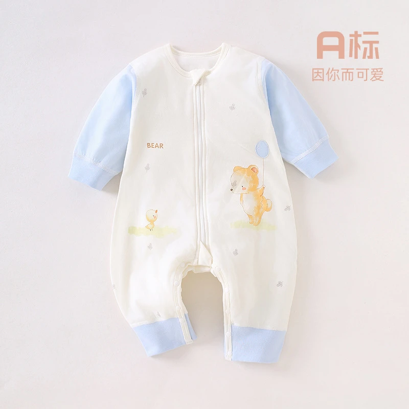 【如奕如意】新生儿睡袋40g夹棉宝宝拉链防踢被连体衣爬服婴儿睡袋