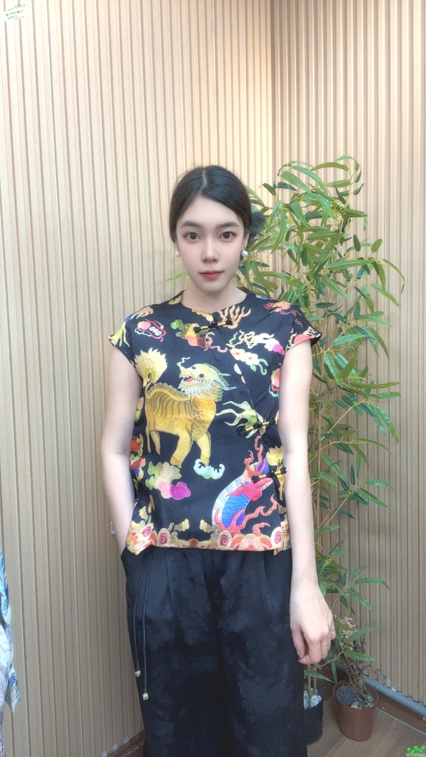 麒麟吉祥如意新中国国风短袖