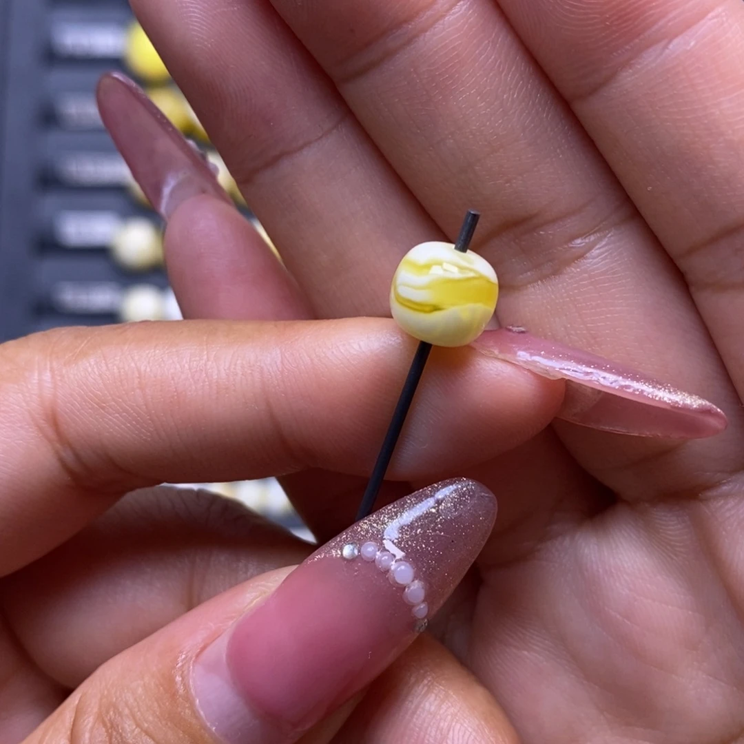 蜜蜡未镶嵌珠宝奇石瓷白橘金妖花老型8.6*7.8mm