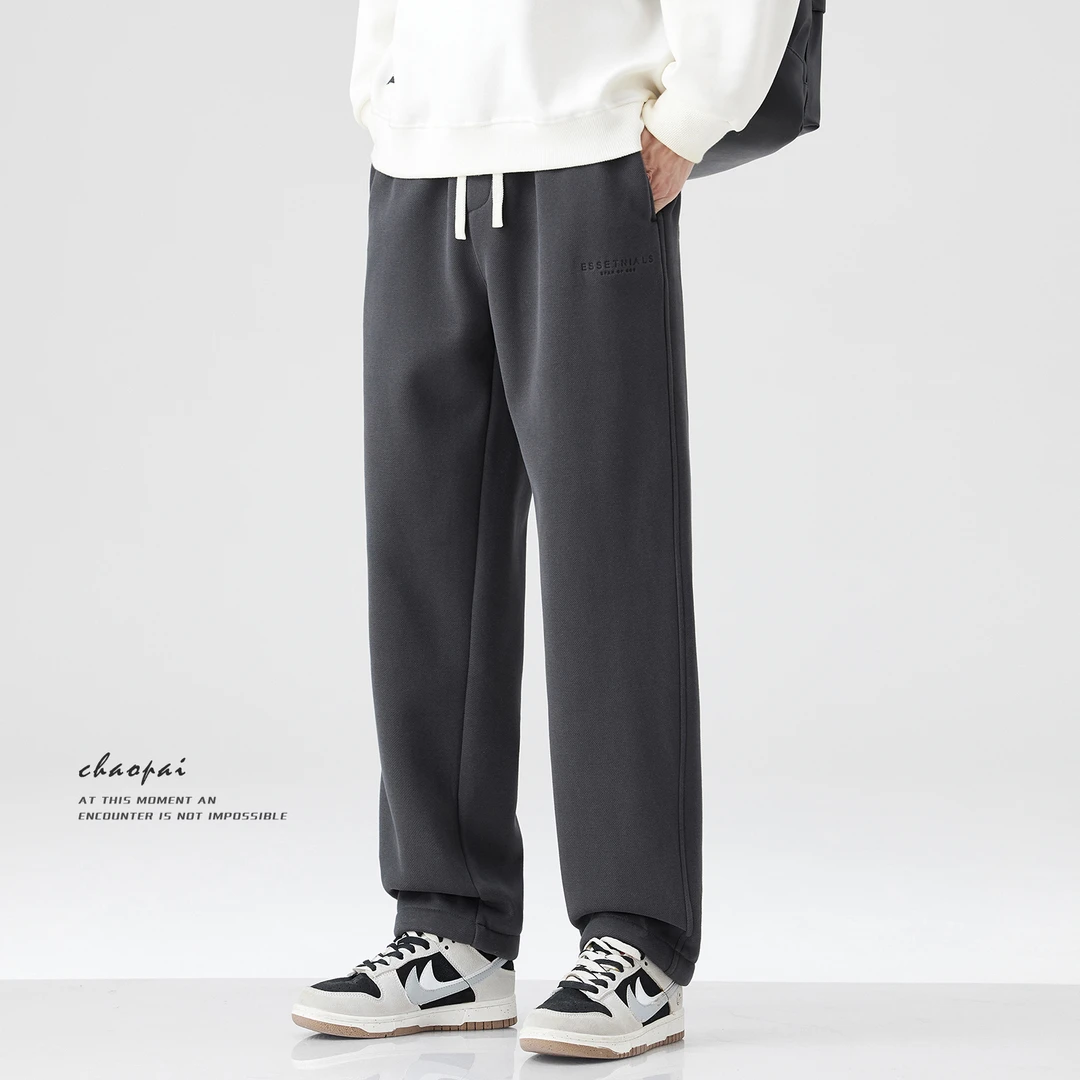 直筒运动裤男秋季2025新款男士收脚卫裤休闲长裤子宽松大码春秋款