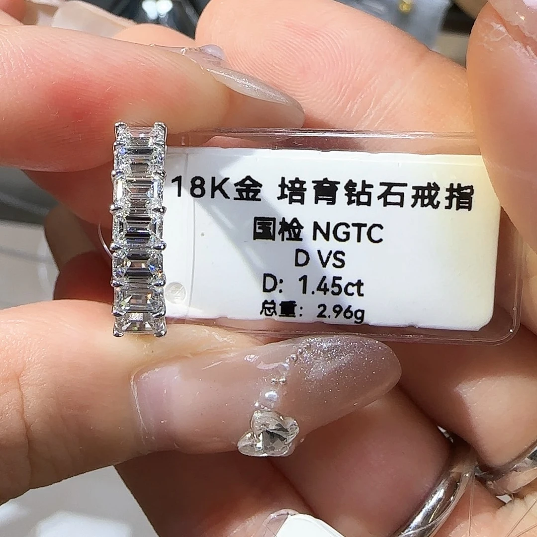 实验室培育钻石18K金镶嵌ˉ****」1.45卡祖母切 12