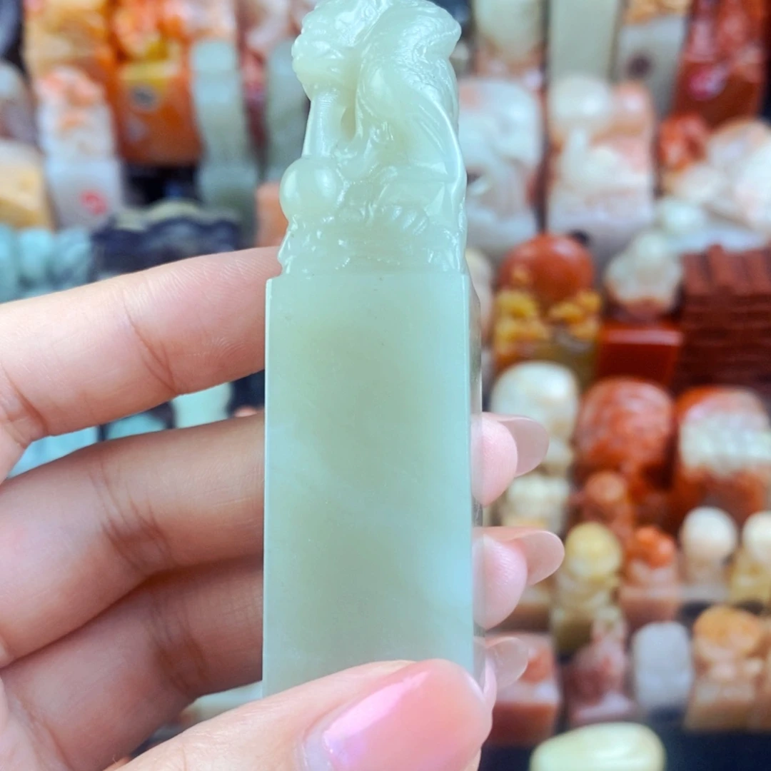 昌化石印石龙**下手工篆刻