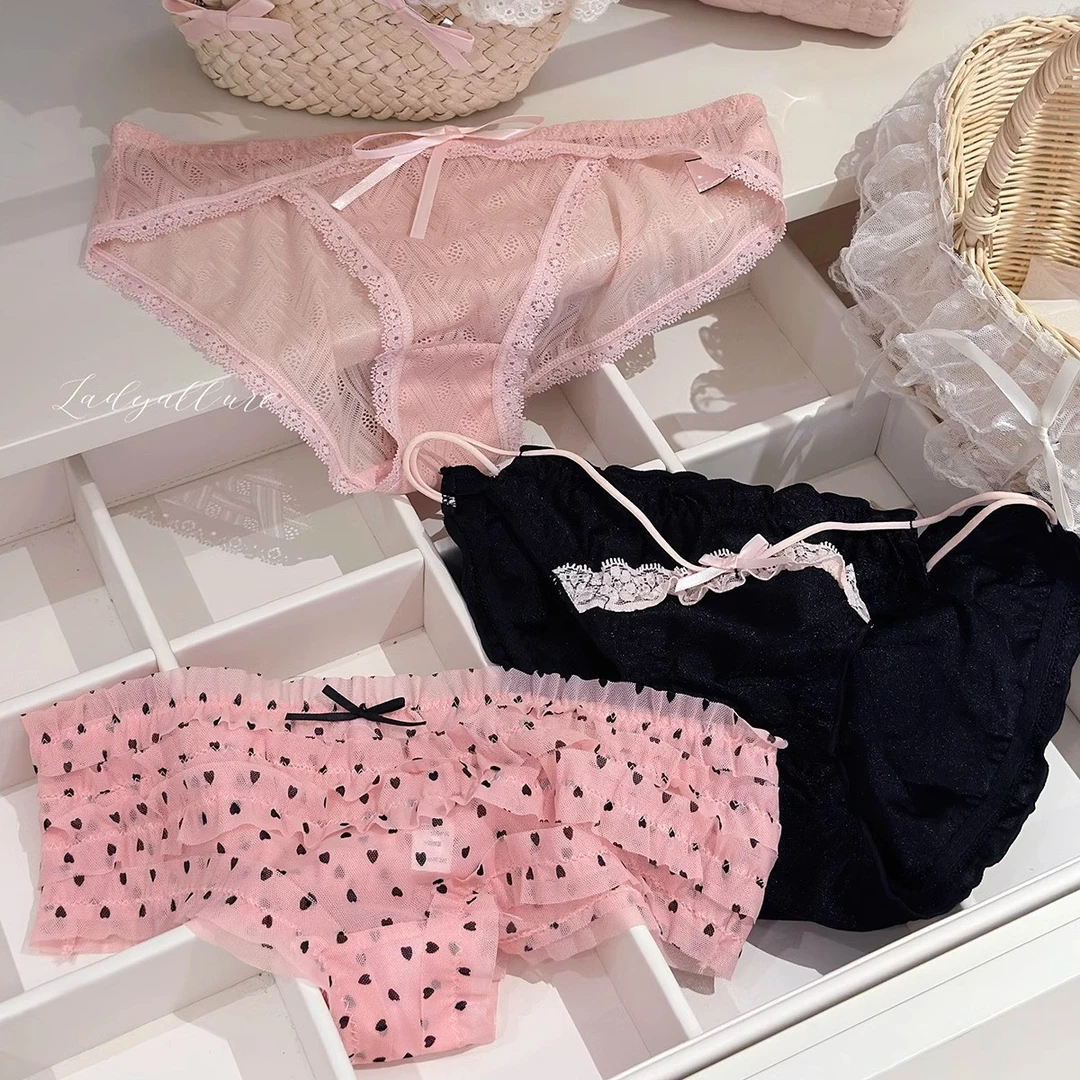 「LA」清甜娇软的少女内内*新款蝴蝶结波点印花甜美舒适套盒内裤