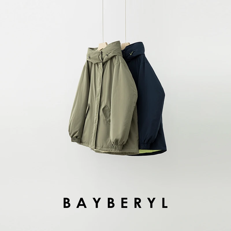 BAYBERYL老贝荧光*撞色户外宽松保暖时尚冬羽绒服YRF5K2904-12/3