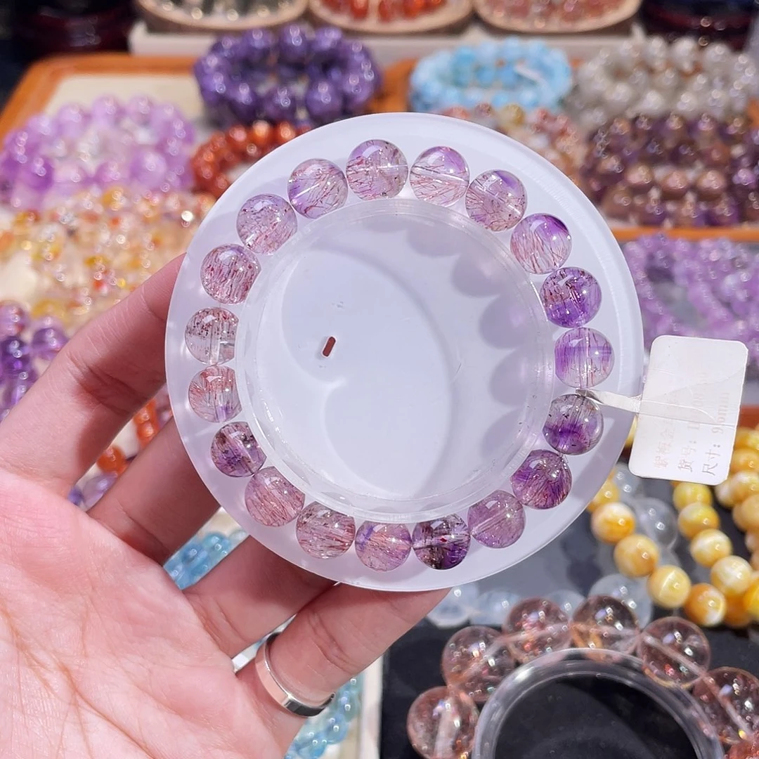 未镶嵌水晶手链紫梅金草莓9.6