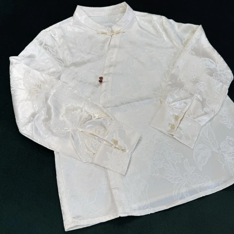 【流光】新中式国风提花气质立领内搭衬衫女