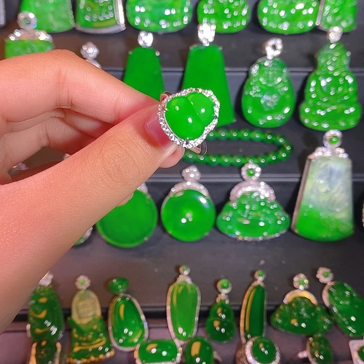 翡翠银S925镶嵌戒指uu