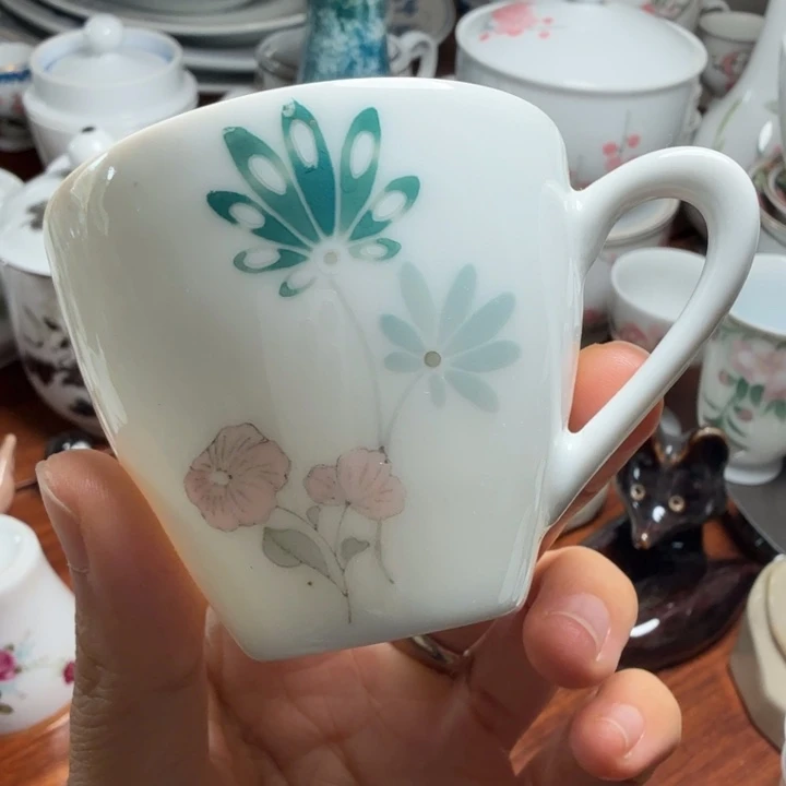 醴陵大球泥小耳杯瓷器微瑕