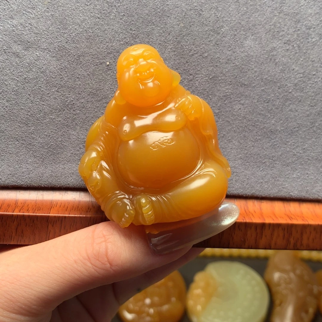 海***r未镶嵌配饰吊坠石英质玉（缅黄）