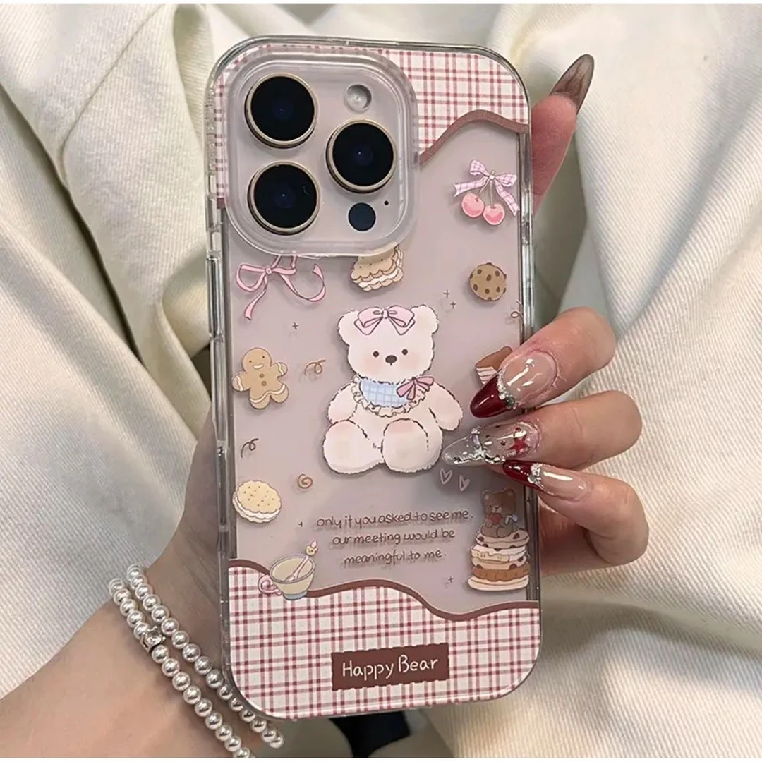 白色小熊适用苹果16/15手机壳iphone13pro12女14小米oppo华为vivo