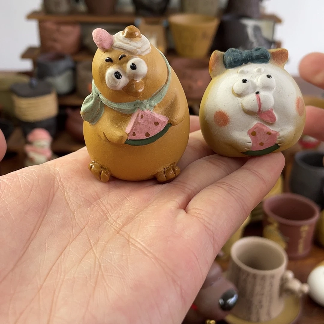 紫砂茶宠?****风吃瓜群众一对