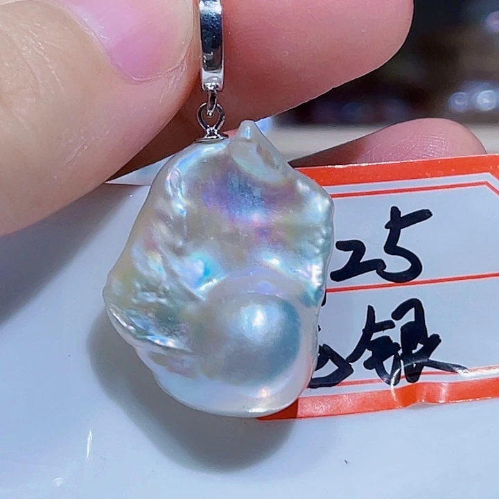 淡水珍珠银S925镶嵌颈饰