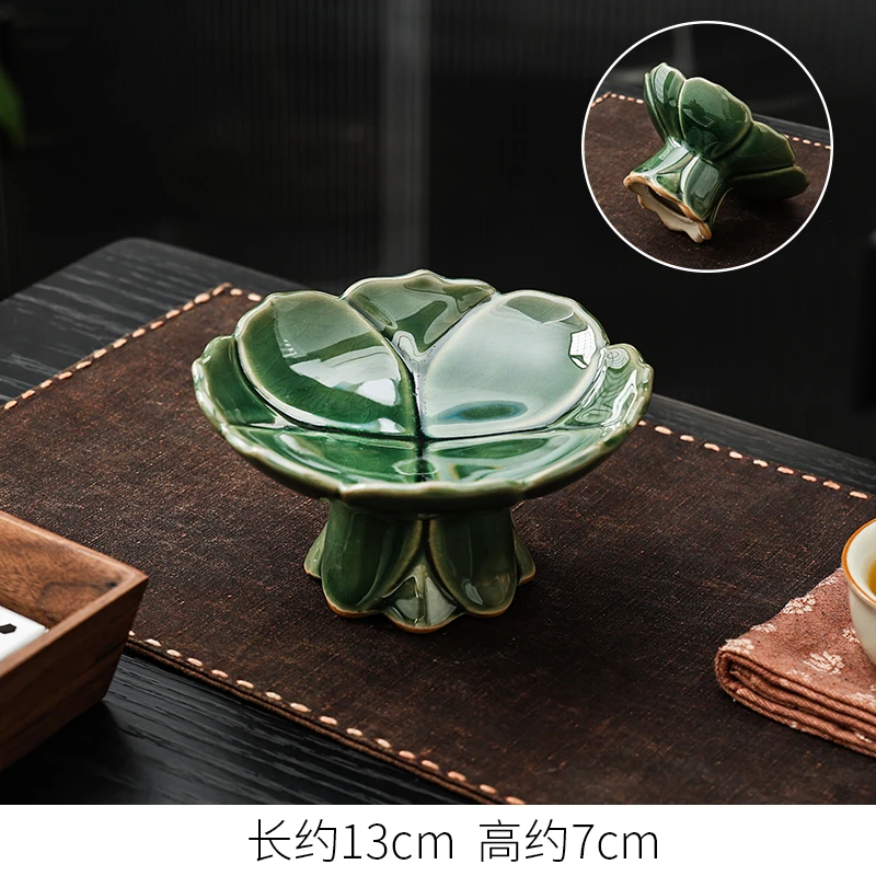 苔藓佛手柑专用托盘陶瓷花盆中式禅意花盆家用花盆开片陶瓷花盆