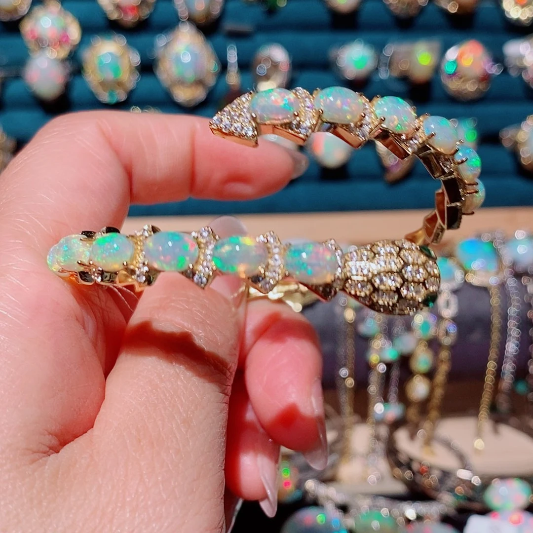 欧泊银S925镶嵌手镯