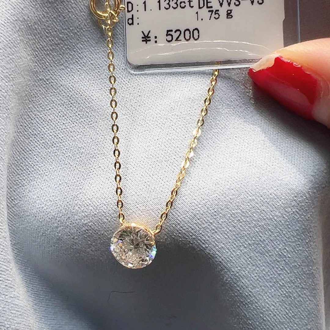 18K金镶嵌项链实验室培育钻石1.13ct