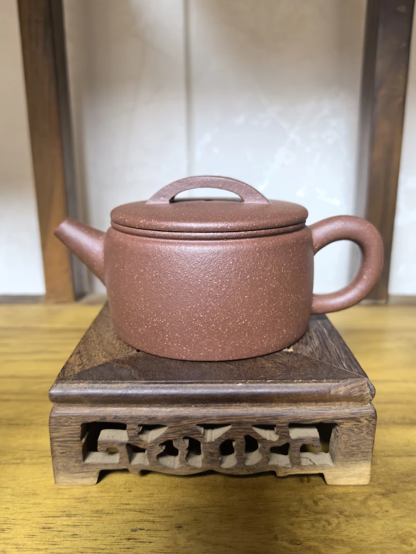 白秀莲紫砂全手工红紫泥汉瓦壶，110cc