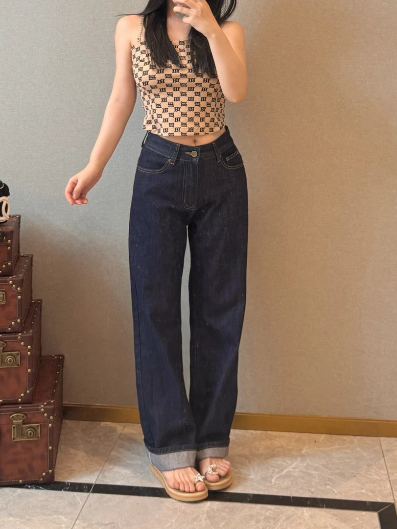 TSmall/弹力不褪色原牛/窄版堆堆小个子定制牛仔裤