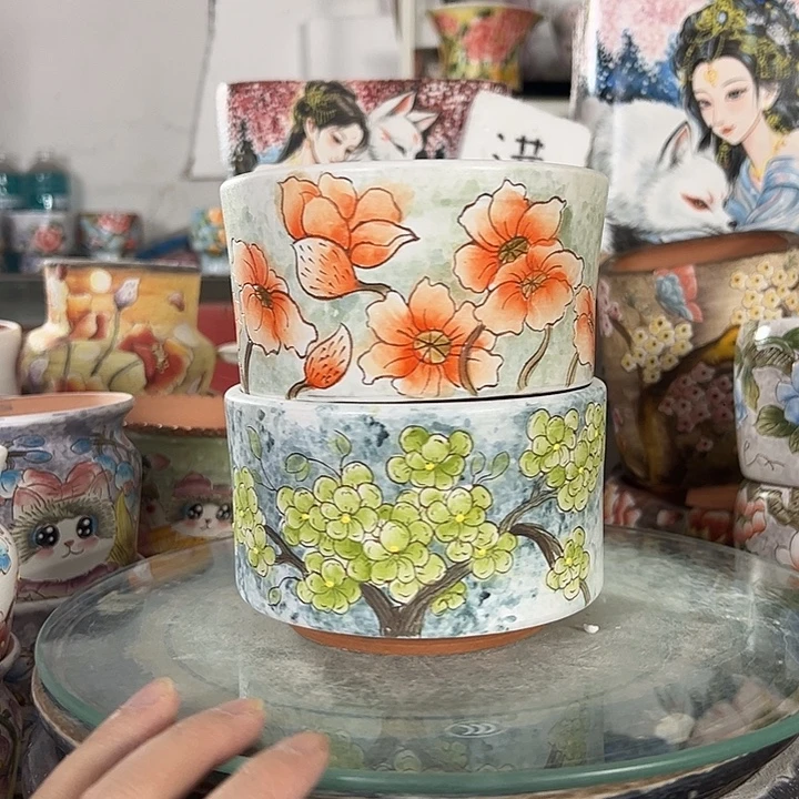 景德镇手绘花盆性价比超高