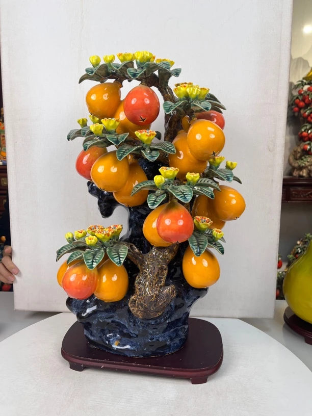 【金玉满堂-黄金果长35宽20高53】石湾公仔中式家居摆件