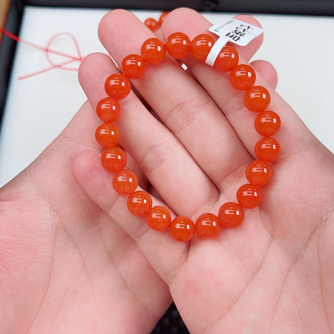 未镶嵌天然南红玛瑙保山杨柳滴水洞亮光手串卡9一条