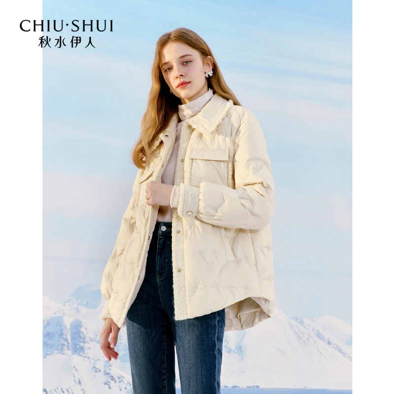 【许半夏专属】秋水伊人时尚翻领中长羽绒服冬季新款女宽松保暖
