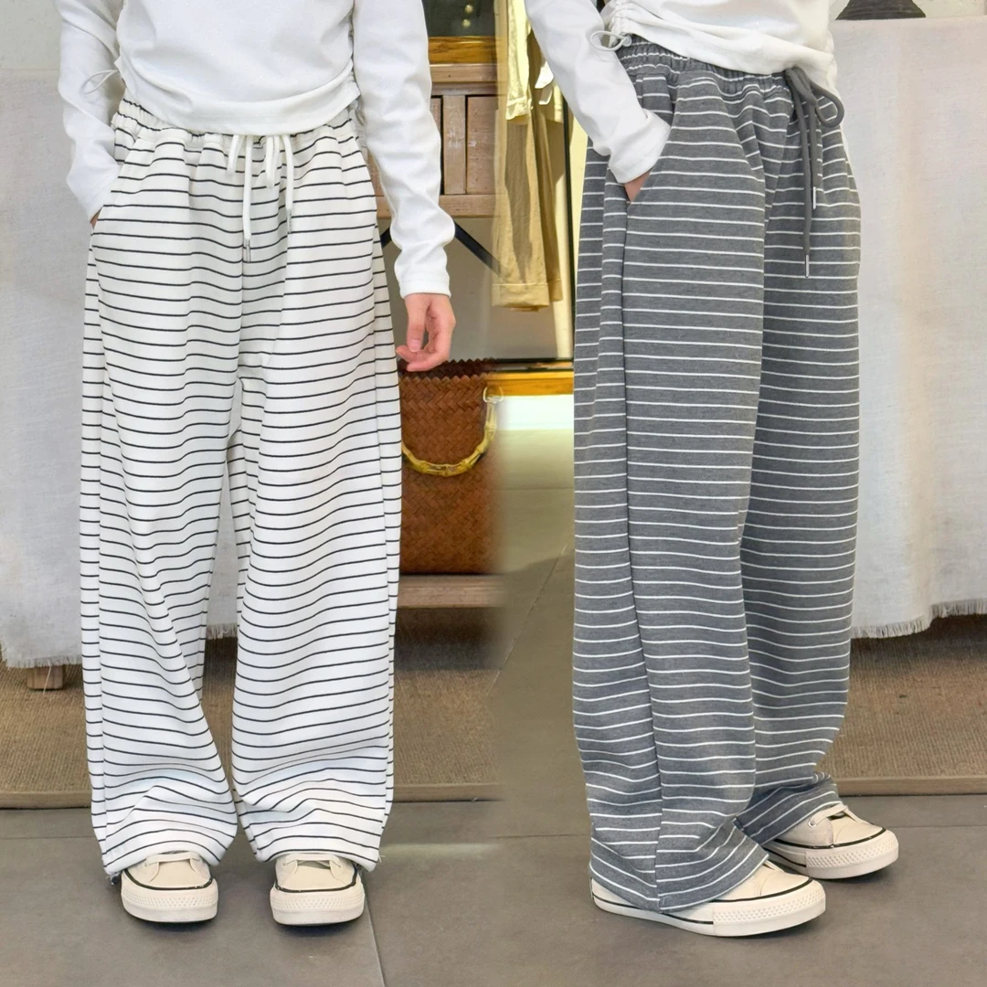 今年流行的女童裤子春秋2025新款儿童休闲条纹裤女大童春装运动裤