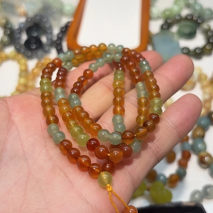 小***珠蛇纹石玉未镶嵌手串