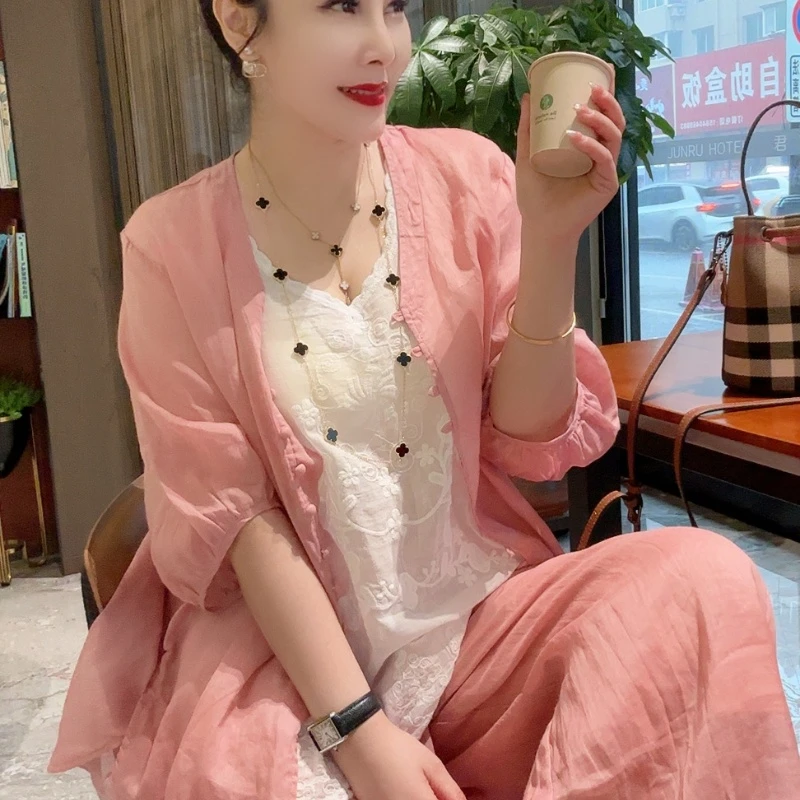 2558开衫夏季收腰气质气质名媛夏装中国风显瘦洋气时尚韩版甜美