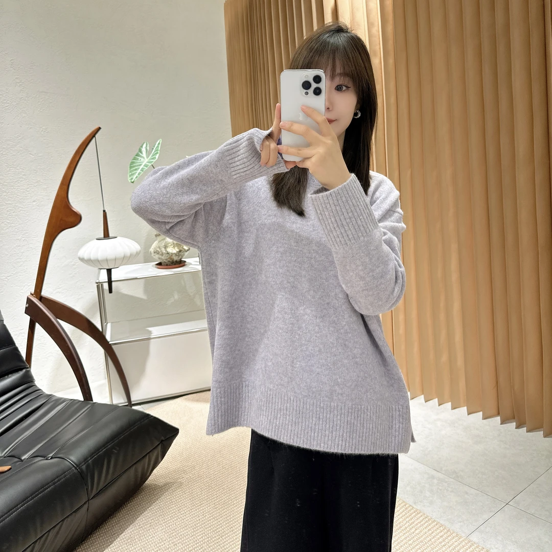 【褚培培自制】CHUPEIPEI/绵羊毛/秋冬加厚纯色气质显瘦针织衫女