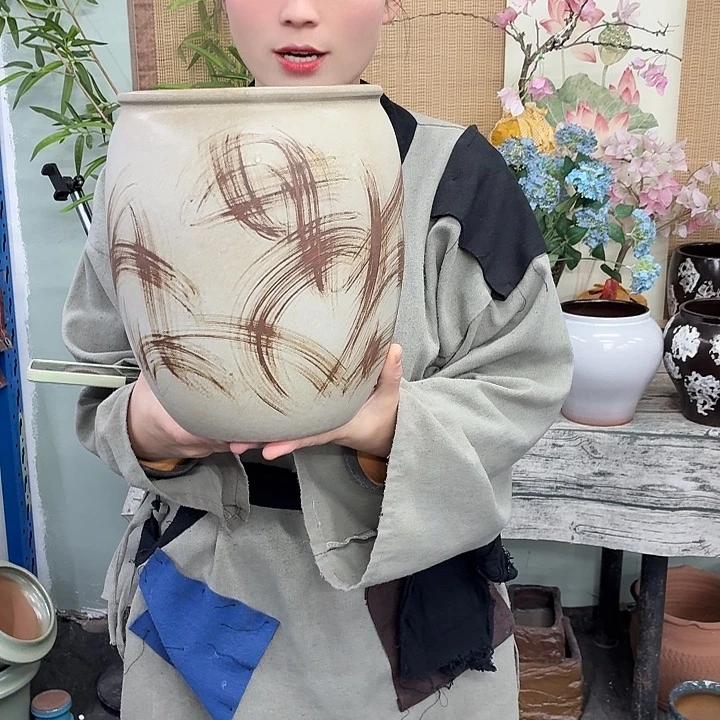 19×23 -粗陶花盆有孔-买买买