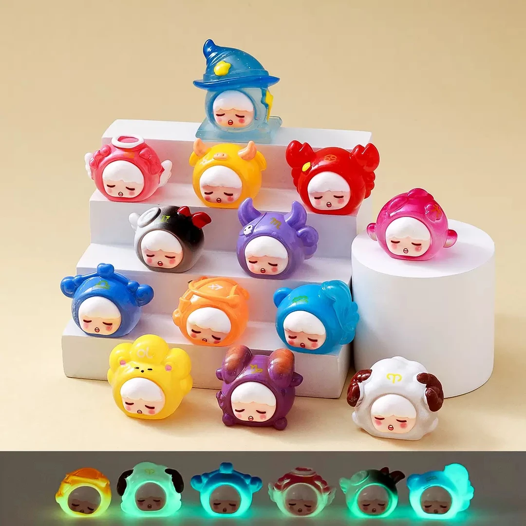 【夜光12星座可爱崽崽】网红创意桌面车载DIY摆件