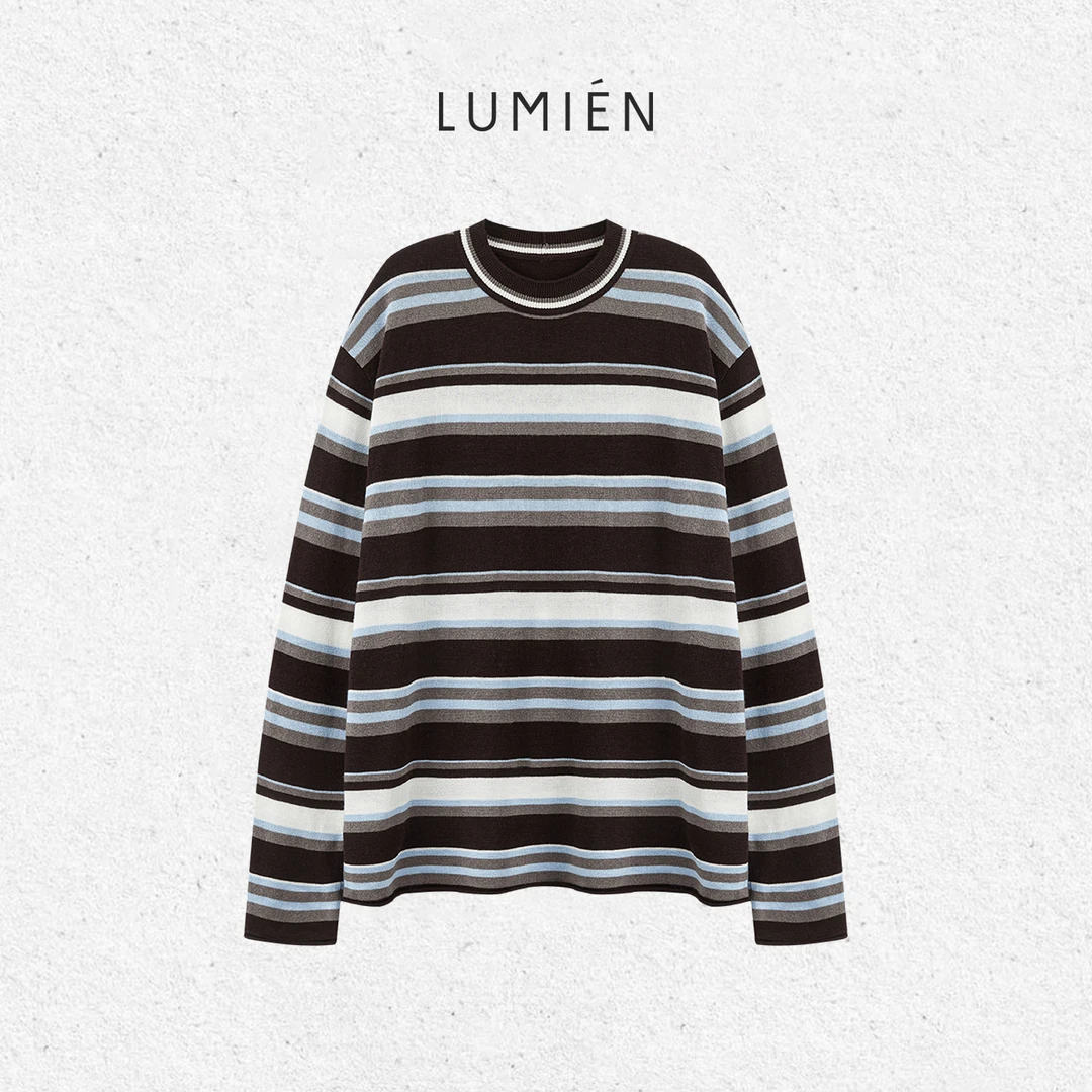 【LUMIEN 新品】“风格万金油”复古条纹百搭绵羊毛针织衫LX5HSS080