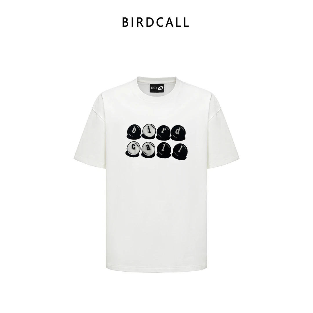 BIRDCALL2025夏天国潮新款简约穿搭休闲T恤时尚纯棉情侣设计师款