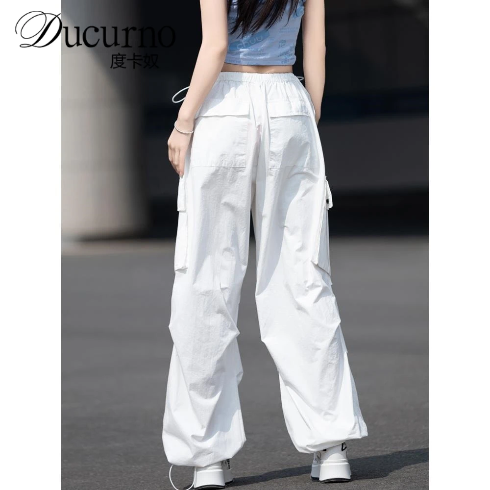 工装裤女女款爆款2025新款夏季阔腿裤束脚休闲长裤宽松显瘦裤子
