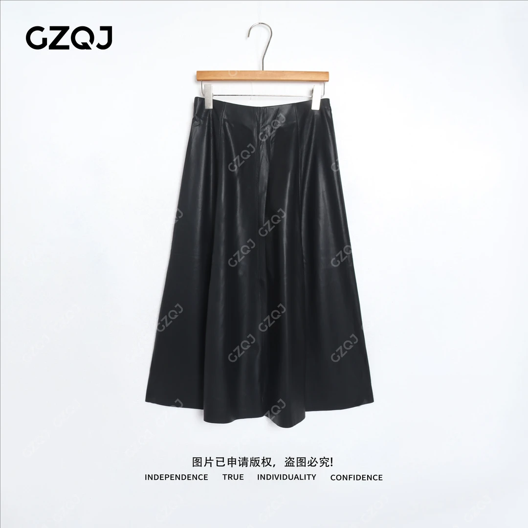 老琴私服【藏胯利器】琥珀流光风时尚潮流半身裙皮裙女秋冬款 7207