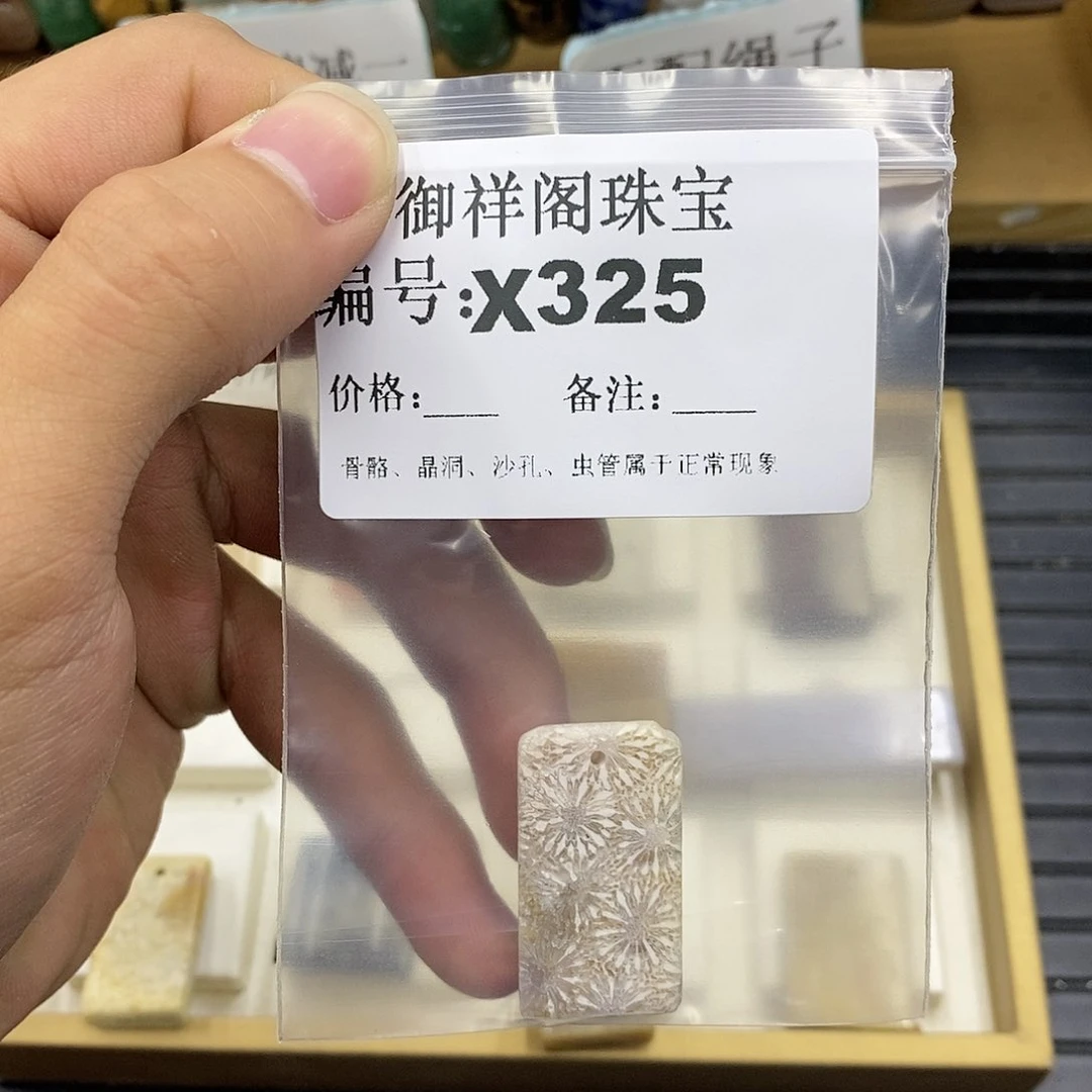 硅化珊瑚（珊瑚玉）未镶嵌颈饰潇**绽