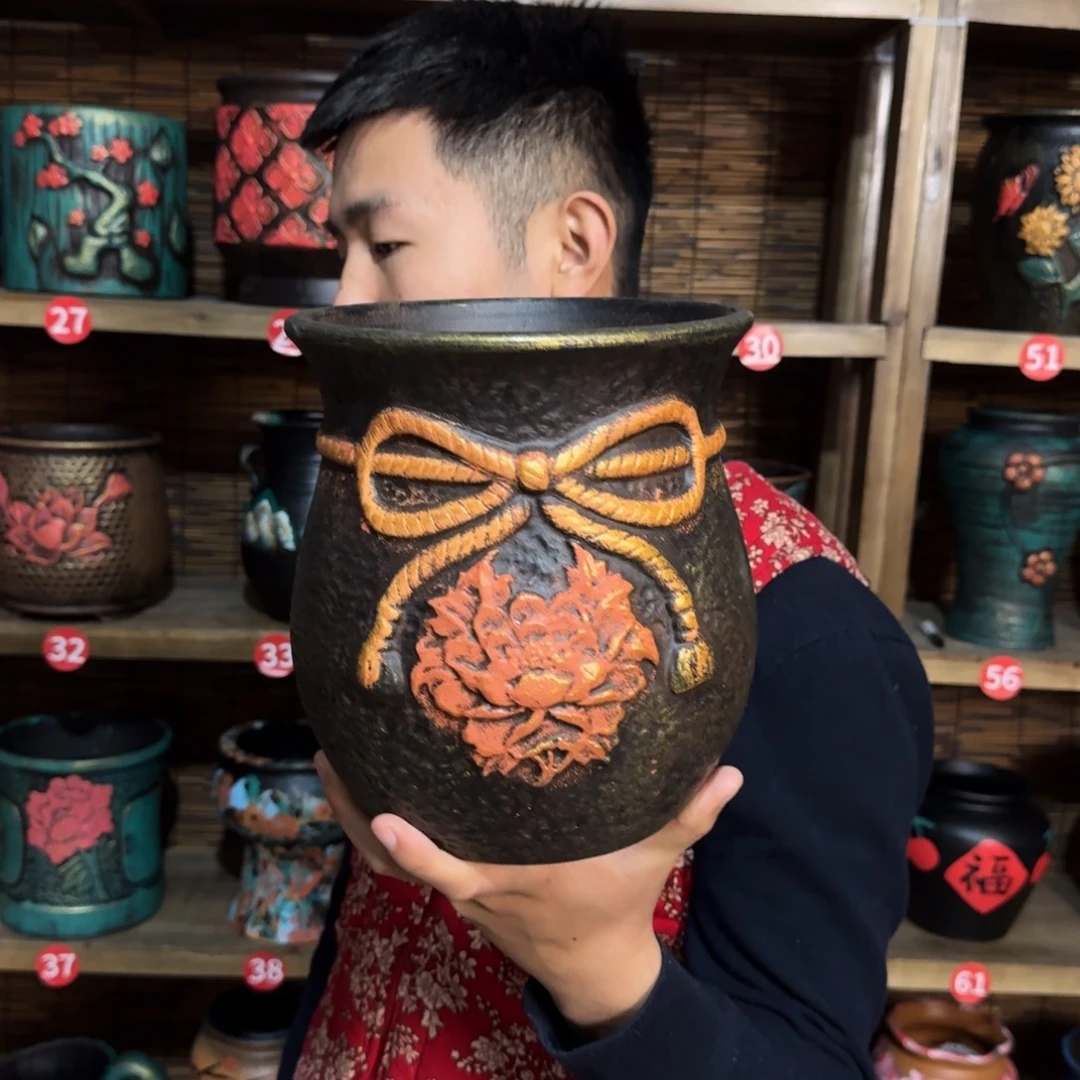带孔高端浮雕花盆炸炸炸炸