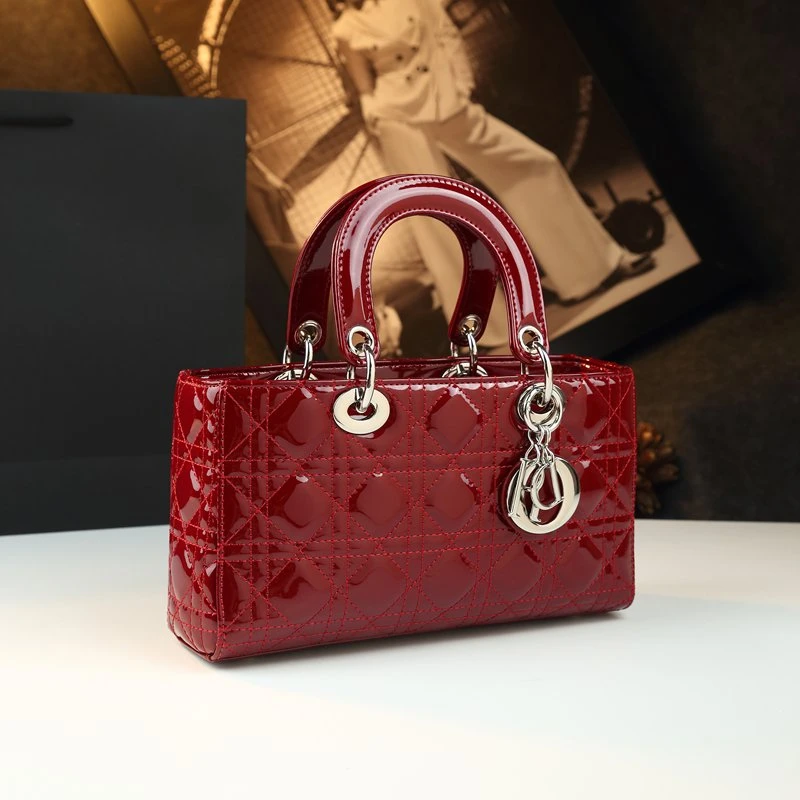 纹红色妈妈包包单肩包时尚百搭女士复古压花轻奢真皮波士顿酒红色