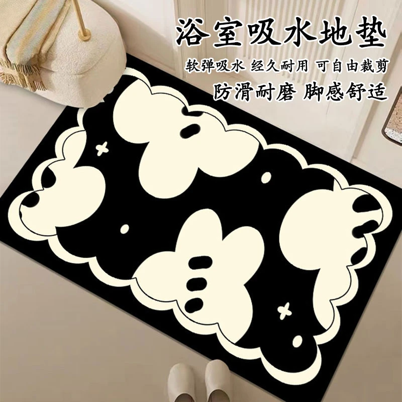 2025新款浴室地垫防滑硅藻泥吸水脚垫洗手台脚踏垫卫生间地垫