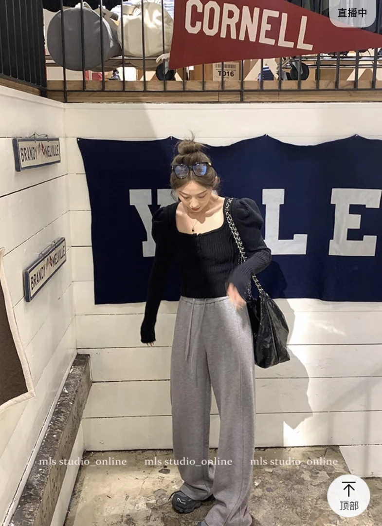 灰灰呀！MLS在售款！泡泡袖显瘦针织衫