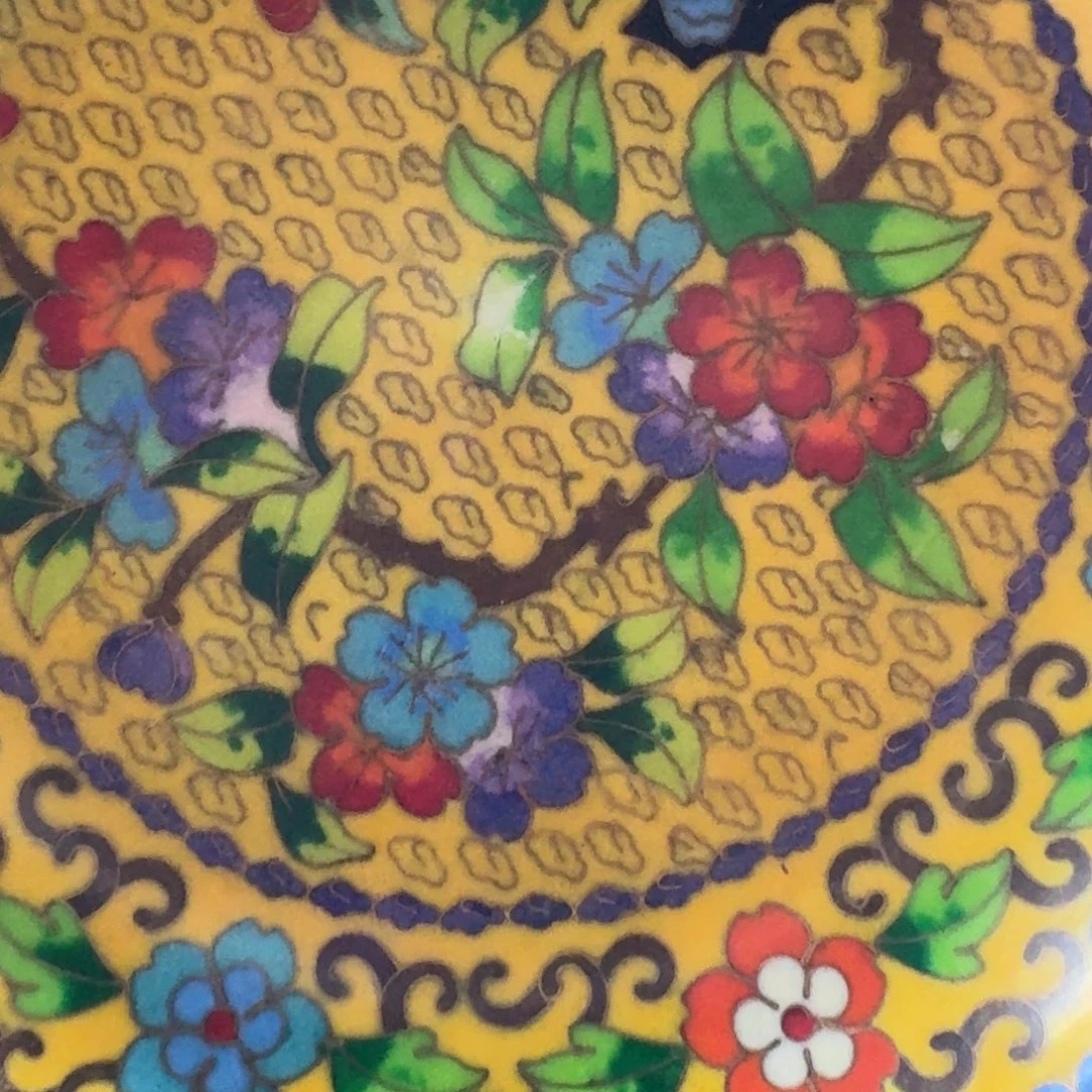 波***盘珐琅彩花卉纹陶瓷盘