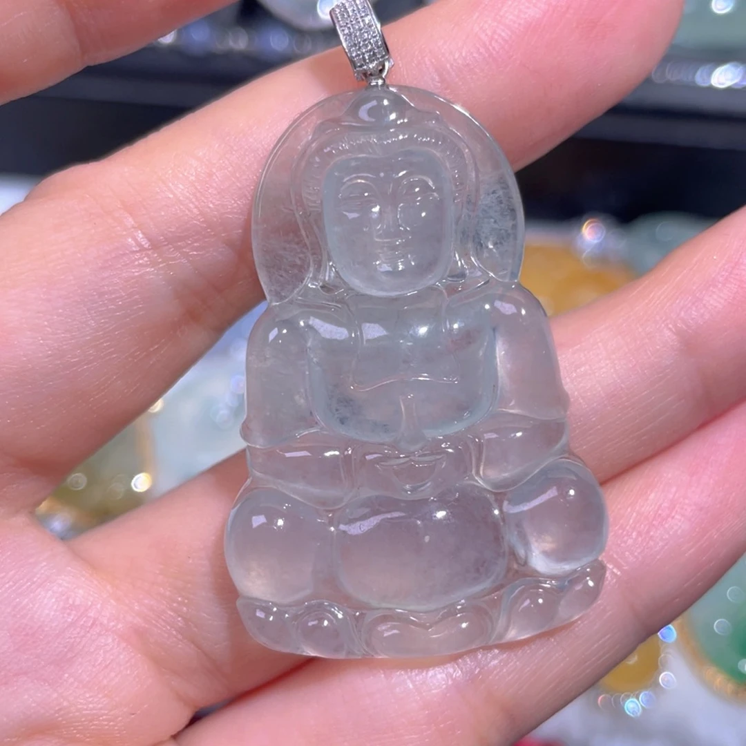 颈饰18K金镶嵌翡翠翡翠