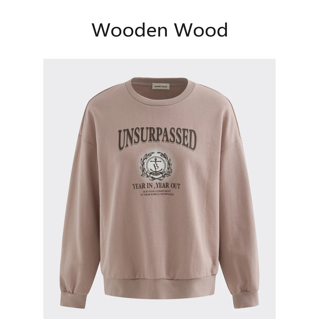 Wooden Wood“少女心事”高端百搭减龄宽松圆领保暖卫衣W24CS072