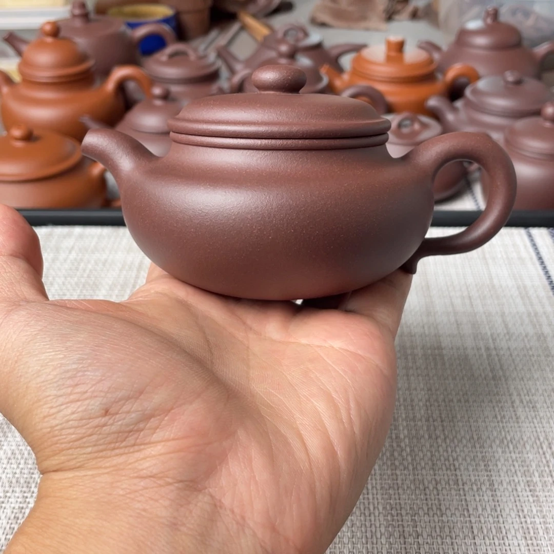 茶壶紫砂半手工老紫泥仿古壶200cc