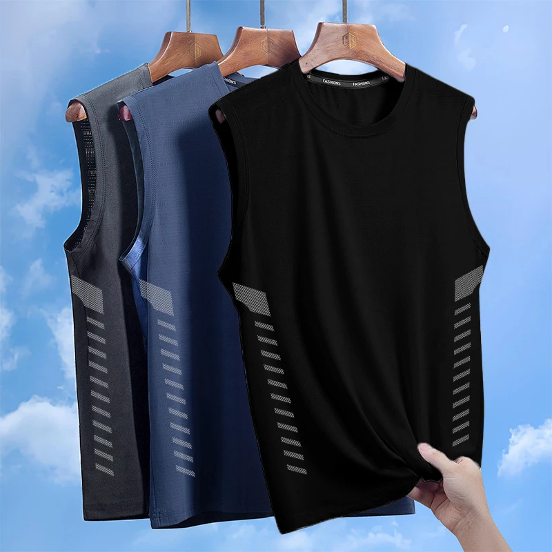 【B00】【冰感/凉感】速干背心男2025夏季男士运动健身跑步速干冰丝T